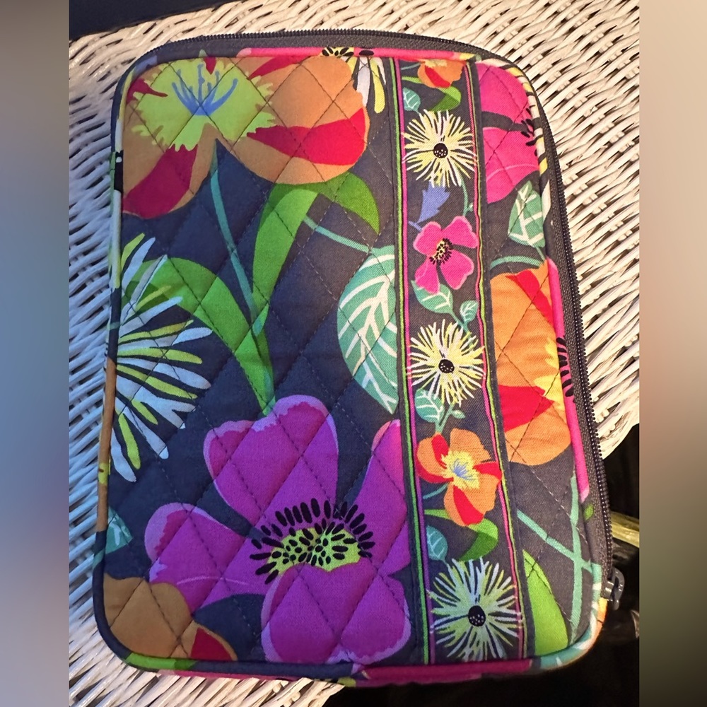 Vera Bradley gray with bright floral tablet case. Soft cover.